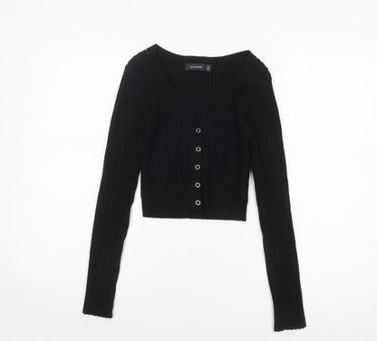 Womens UK Size M Glassons Black Cardigan Jumper