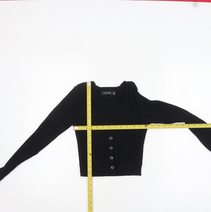 Womens UK Size M Glassons Black Cardigan Jumper