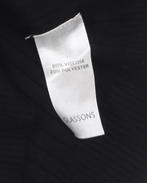 Womens UK Size M Glassons Black Cardigan Jumper