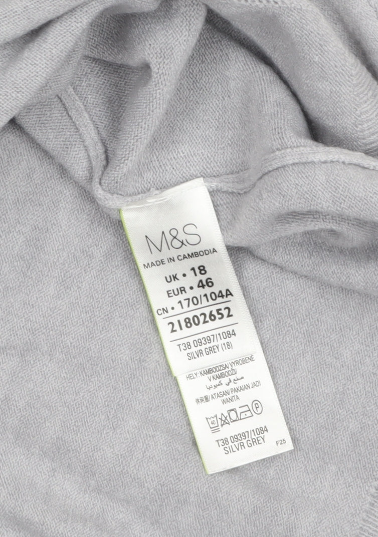 Womens UK Size 18 Marks and Spencer Grey Pullover Jumper