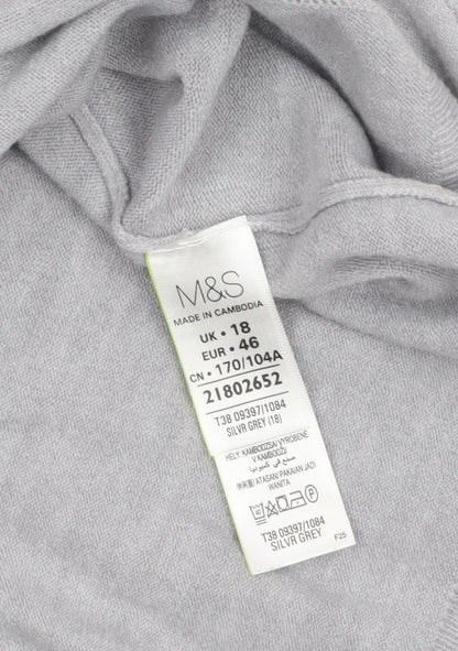 Womens UK Size 18 Marks and Spencer Grey Pullover Jumper