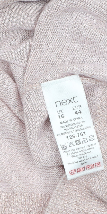 Womens UK Size 16 NEXT Pink Basic Blouse