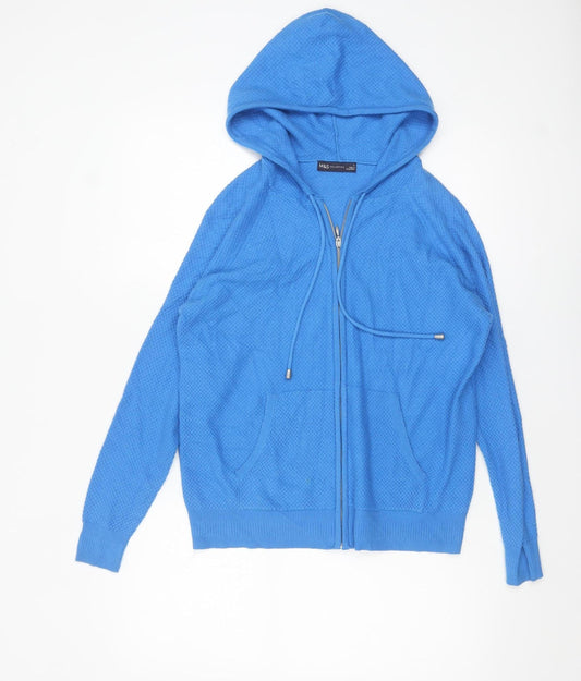 Womens UK Size S Marks and Spencer Blue Full Zip Jumper
