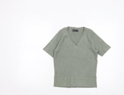 Womens UK Size 12 Marks and Spencer Green Basic T-Shirt