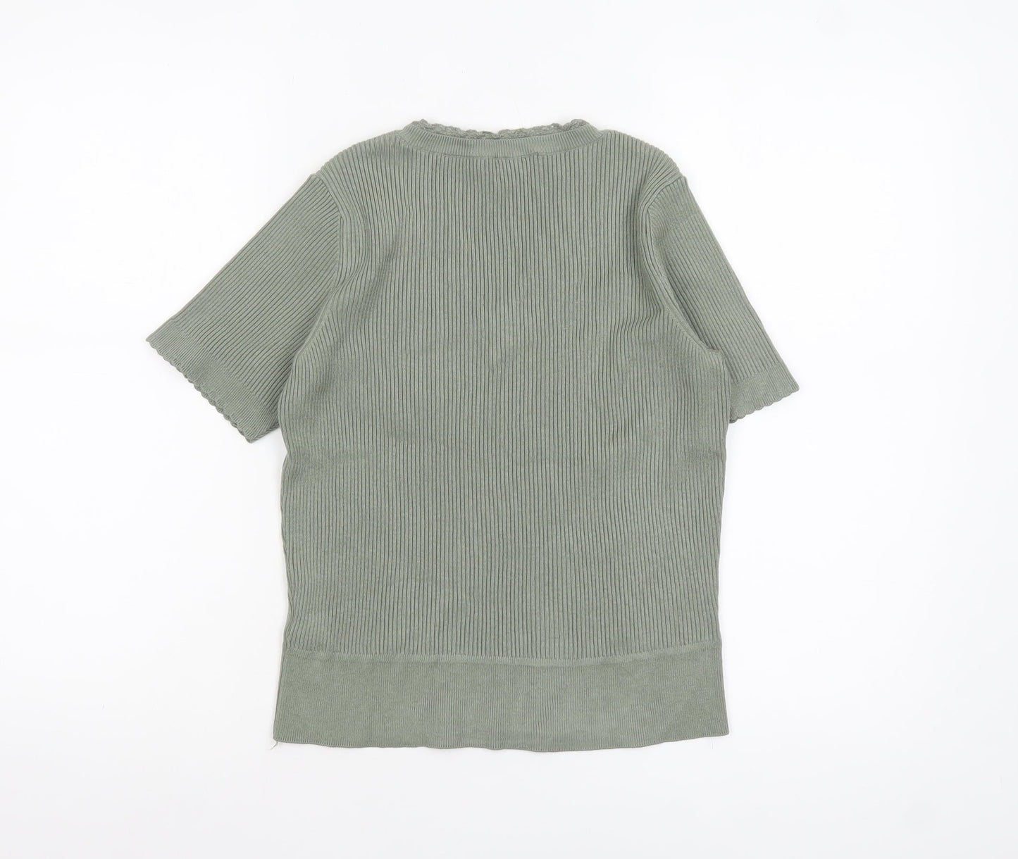 Womens UK Size 12 Marks and Spencer Green Basic T-Shirt