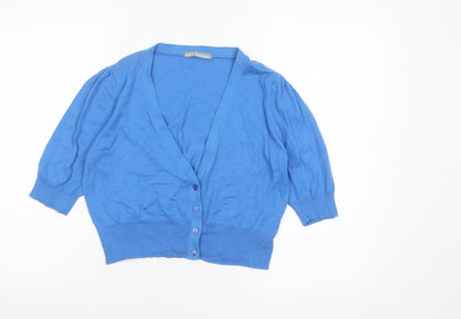 Womens UK Size 14 Marks and Spencer Blue Cardigan Jumper