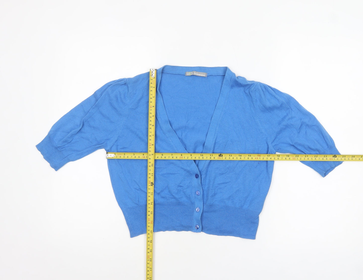 Womens UK Size 14 Marks and Spencer Blue Cardigan Jumper