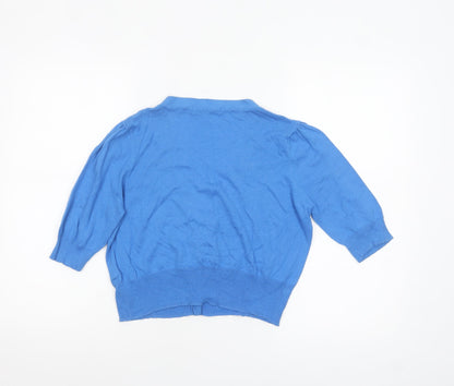Womens UK Size 14 Marks and Spencer Blue Cardigan Jumper