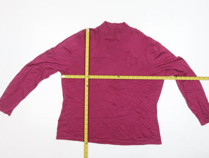 Country Casuals Women's Pink Mock Neck Long Sleeve Jumper L+