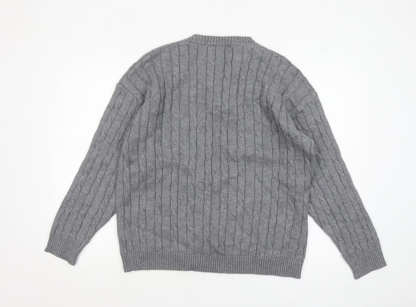Mens UK Size L David & Me Him & Lilly Grey Henley Jumper