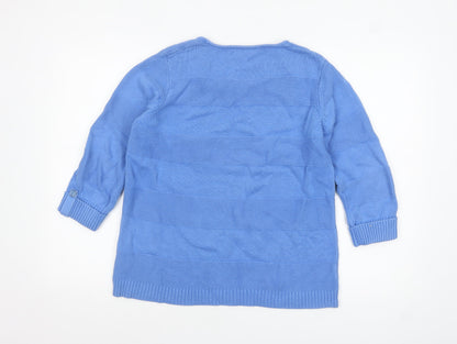 Womens UK Size 14-16 Isle Blue Pullover Jumper