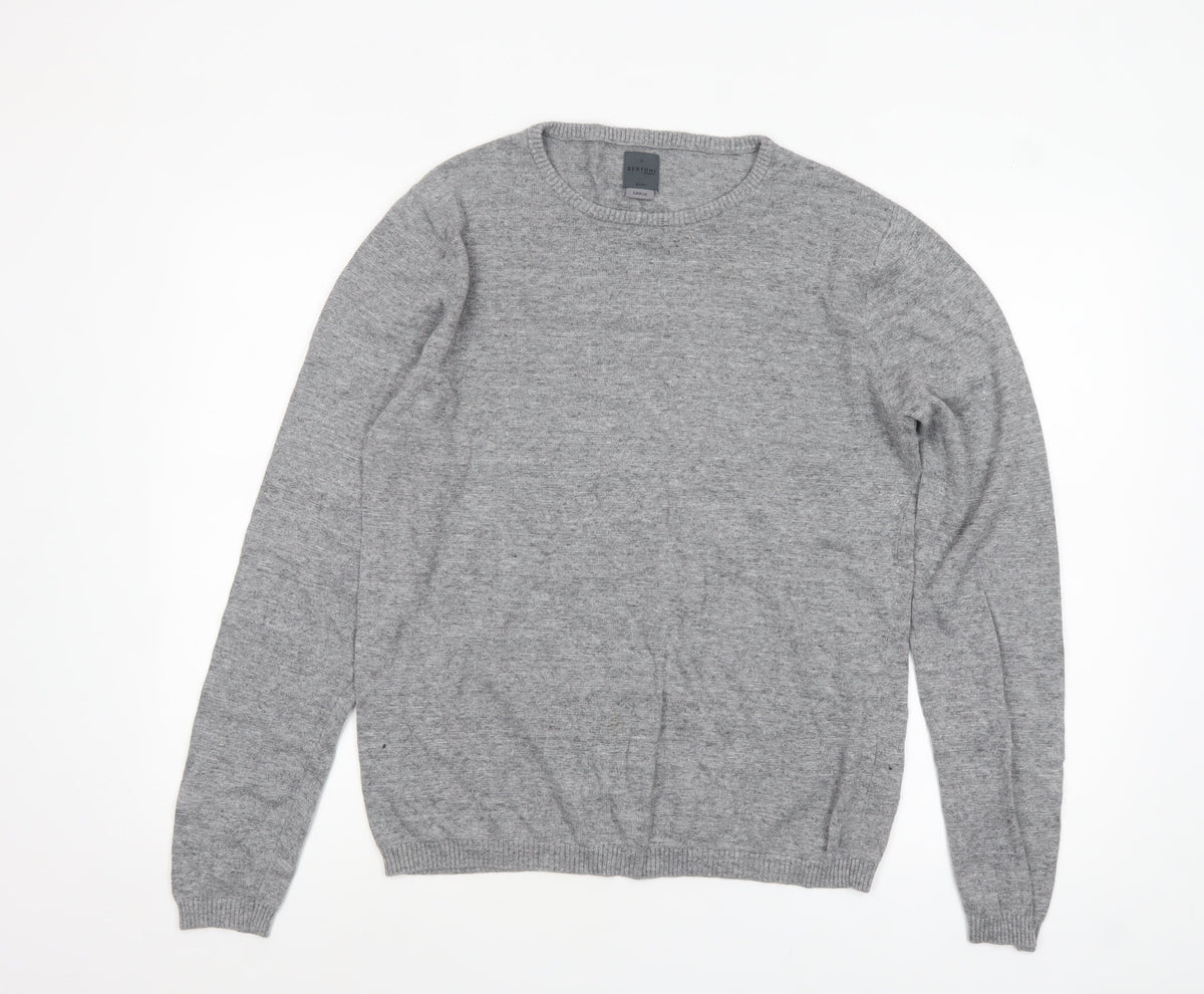 Bertoni of Denmark Men's Grey Knit Pullover Jumper Size L