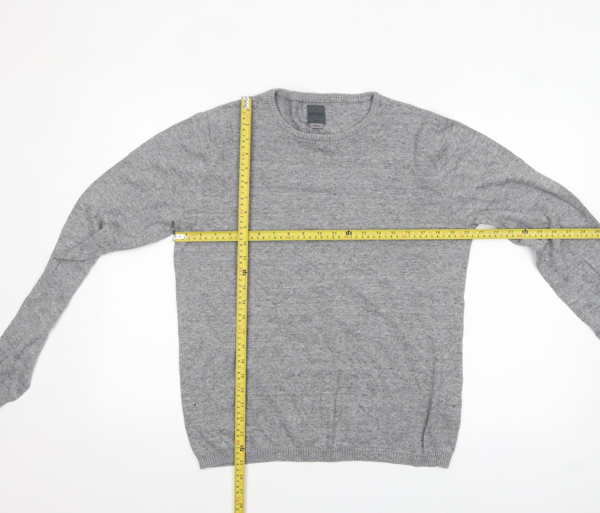 Bertoni of Denmark Men's Grey Knit Pullover Jumper Size L