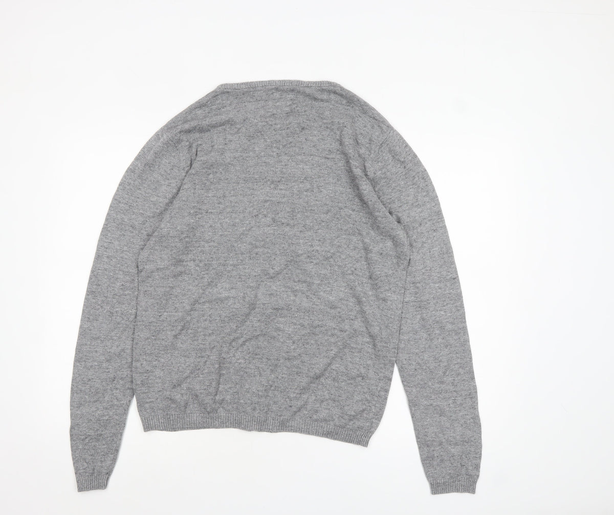 Bertoni of Denmark Men's Grey Knit Pullover Jumper Size L