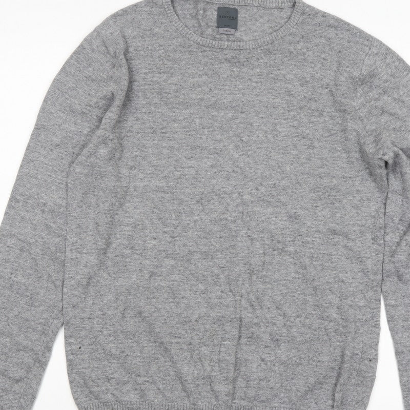 Bertoni of Denmark Men's Grey Knit Pullover Jumper Size L