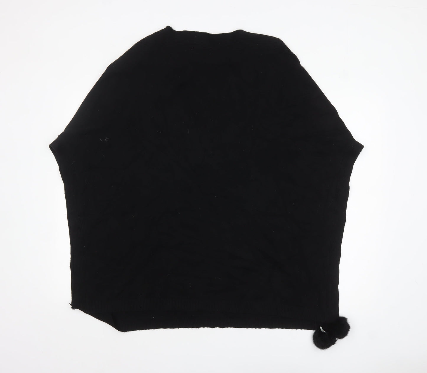 Womens UK Size S MSD Black Poncho Jumper