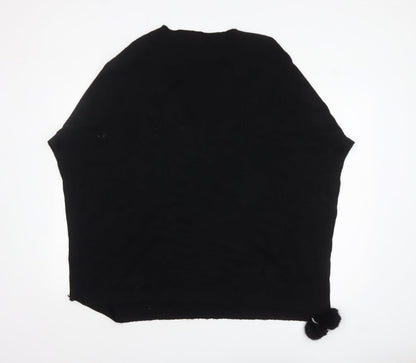 Womens UK Size S MSD Black Poncho Jumper