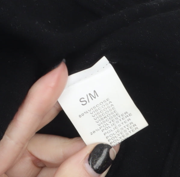 Womens UK Size S MSD Black Poncho Jumper
