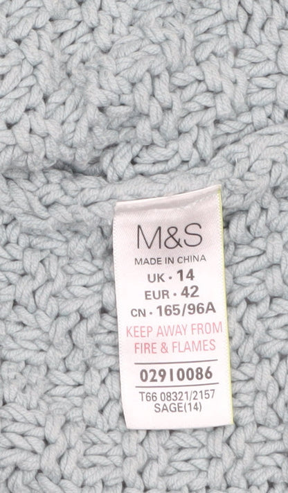 Womens UK Size 14 Marks and Spencer Green Cardigan Jumper