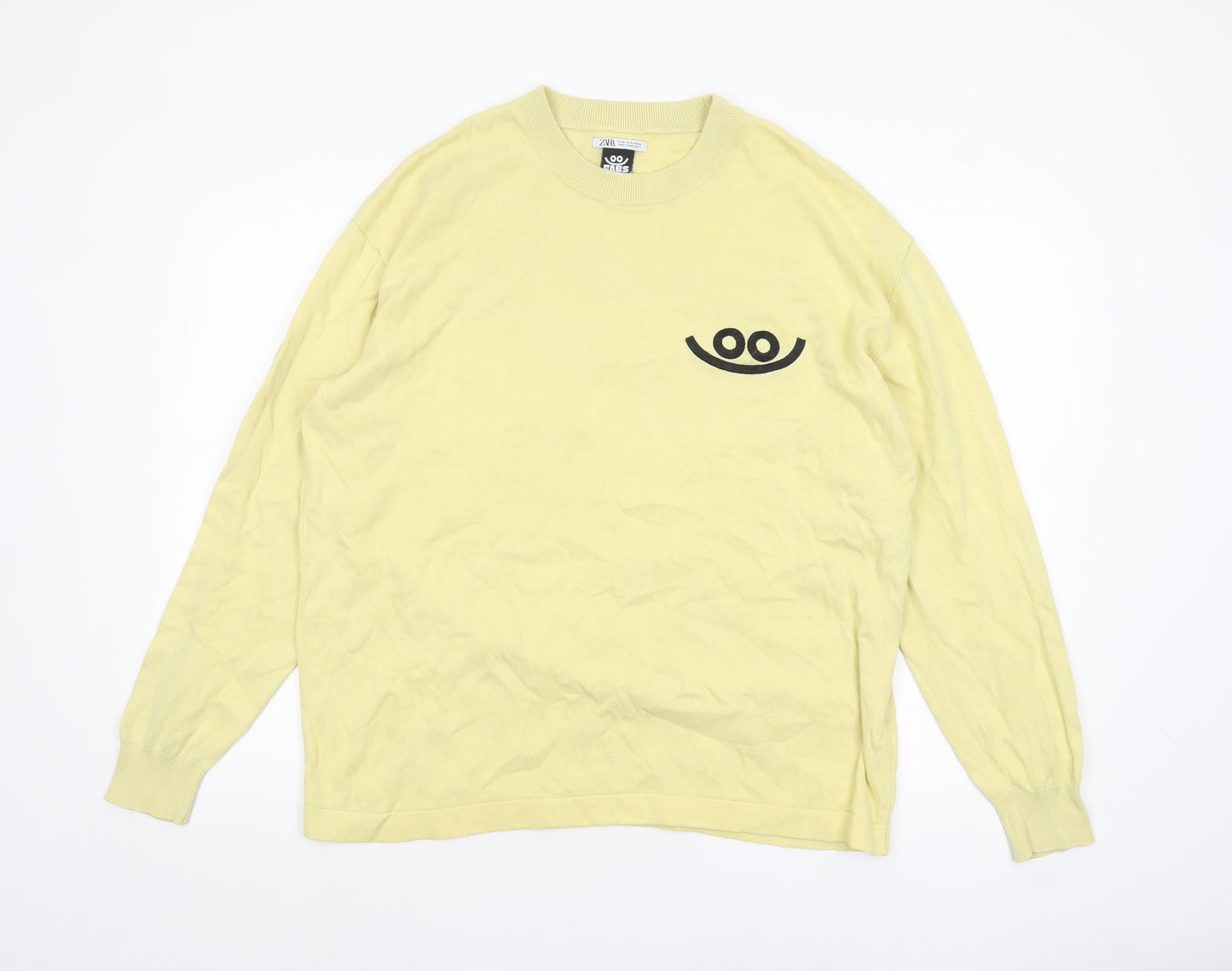 Mens UK Size XL Zara Yellow Pullover Jumper