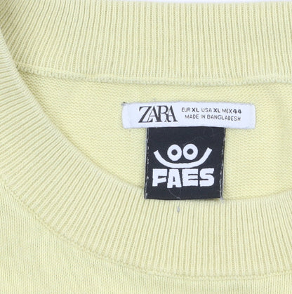 Mens UK Size XL Zara Yellow Pullover Jumper