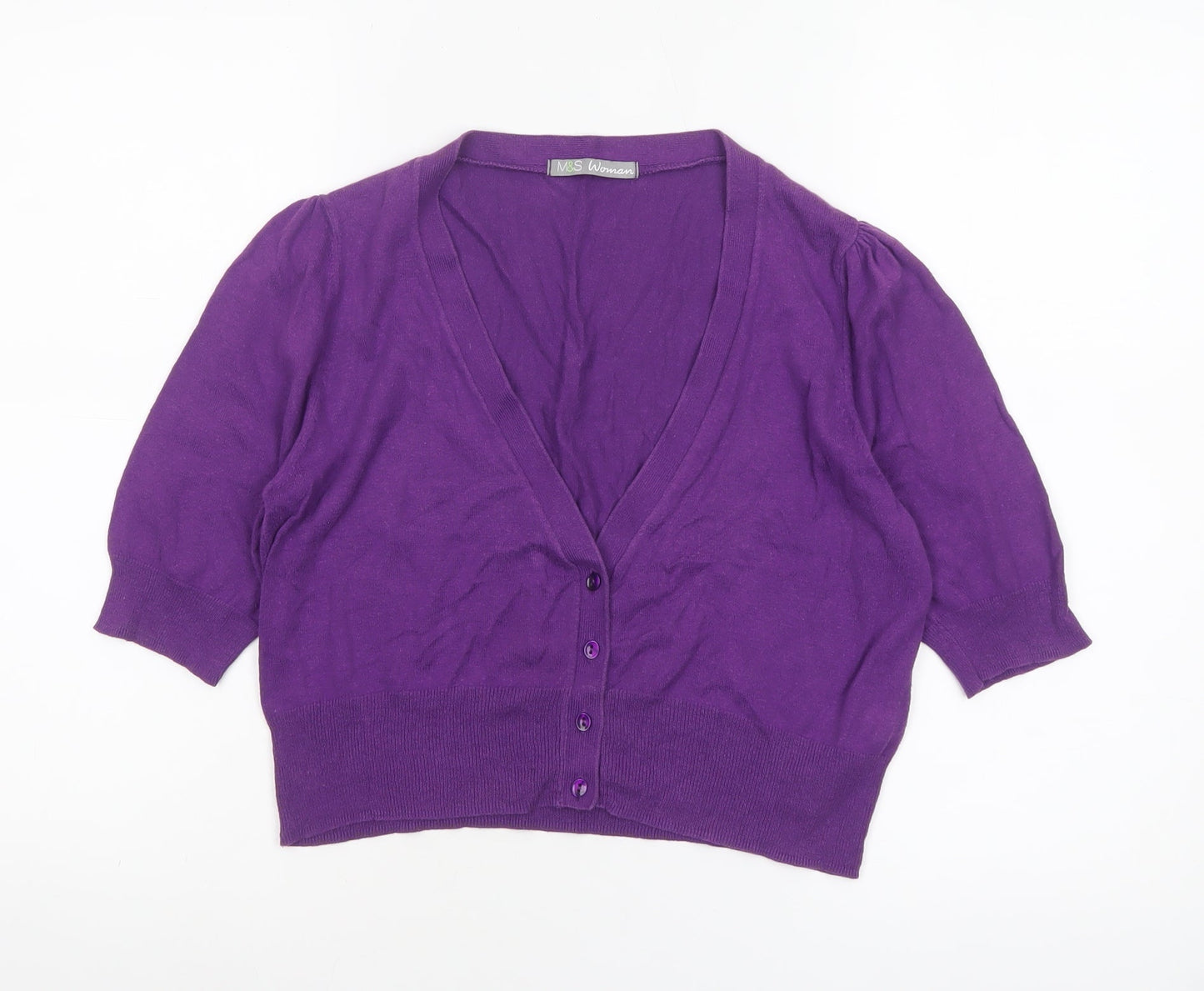 Womens UK Size 14 Marks and Spencer Purple Cardigan Jumper