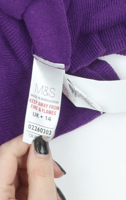 Womens UK Size 14 Marks and Spencer Purple Cardigan Jumper