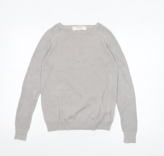 Womens UK Size 8 Zara Knit Grey Pullover Jumper
