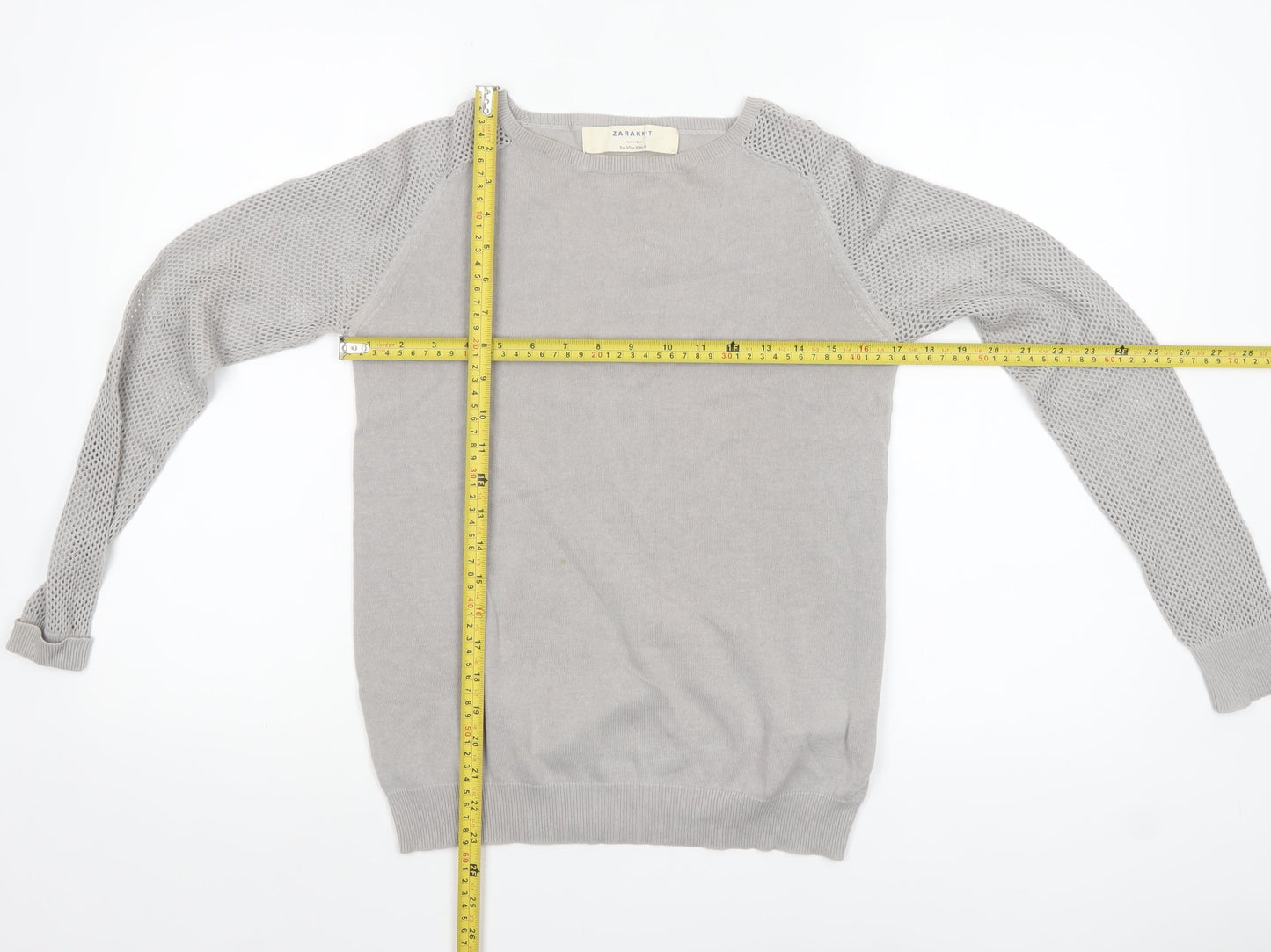 Womens UK Size 8 Zara Knit Grey Pullover Jumper