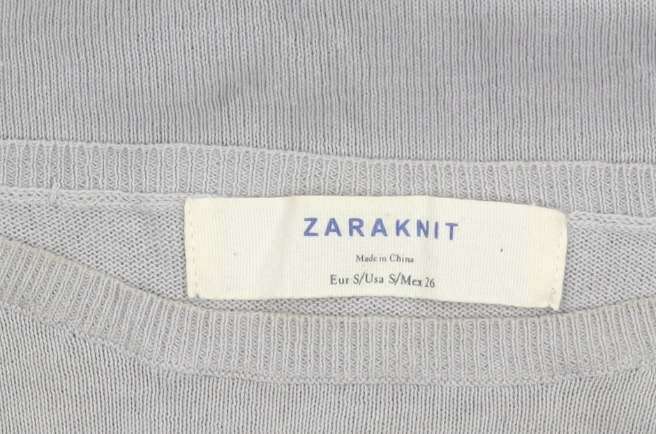 Womens UK Size 8 Zara Knit Grey Pullover Jumper
