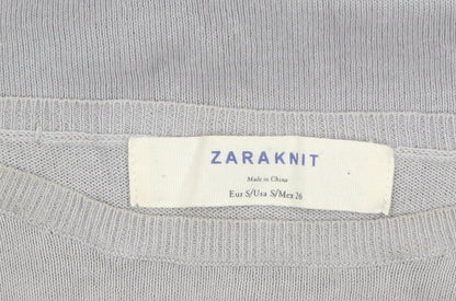 Womens UK Size 8 Zara Knit Grey Pullover Jumper