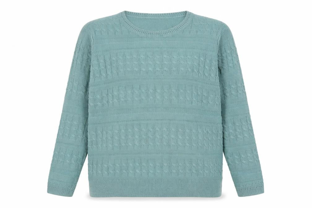 Womens UK Size 14-16 ISLE Green Pullover Jumper