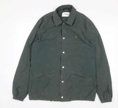 Mens UK Size M Farah Green Coach Jacket