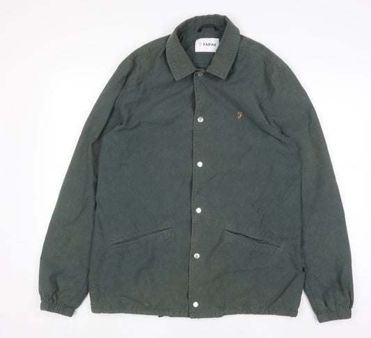 Mens UK Size M Farah Green Coach Jacket