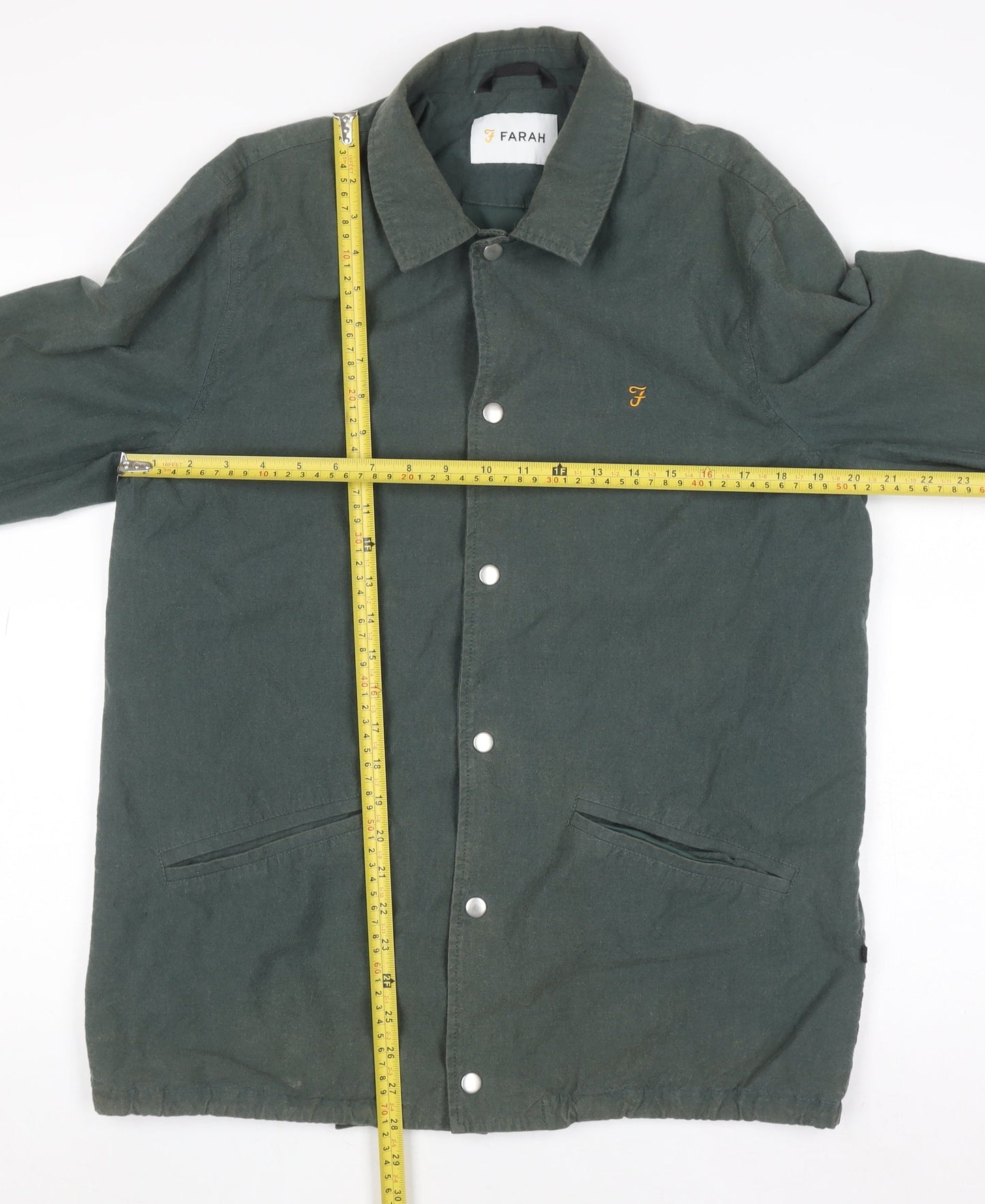 Mens UK Size M Farah Green Coach Jacket
