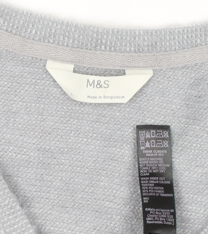 Womens UK Size L Marks and Spencer Grey Pullover Jumper