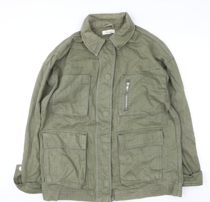 Womens UK Size S Topshop Green Military Jacket