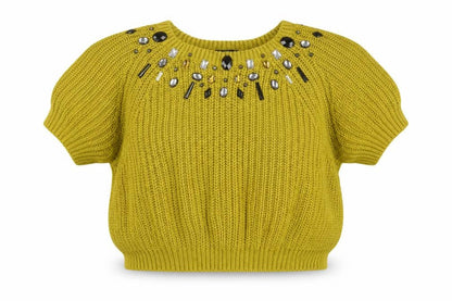 Womens UK Size L H&M Yellow Cropped Sweater