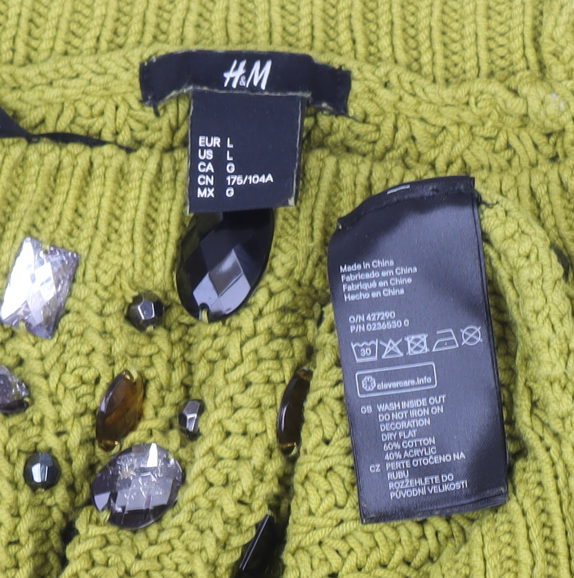 Womens UK Size L H&M Yellow Cropped Sweater