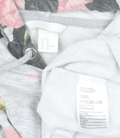Womens UK Size XS H&M Grey Pullover Hoodie