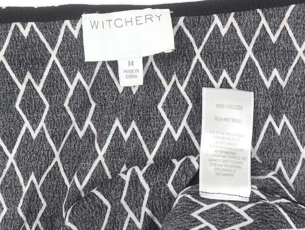 Womens UK Size 14 Witchery Black Basic Tank