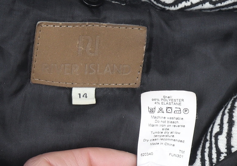 Womens UK Size 14 River Island Black Bodywarmer