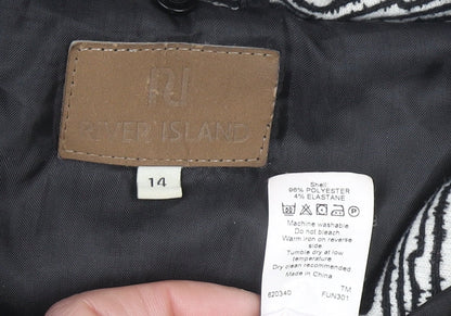 Womens UK Size 14 River Island Black Bodywarmer