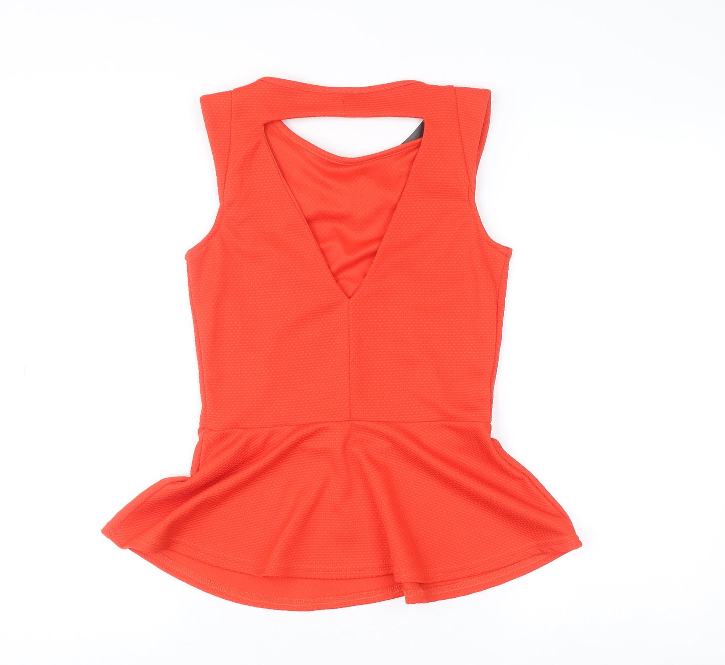 Womens UK Size 8 River Island Orange Peplum Blouse