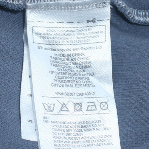 Mens UK Size S adidas Blue Full Zip Hoodie
