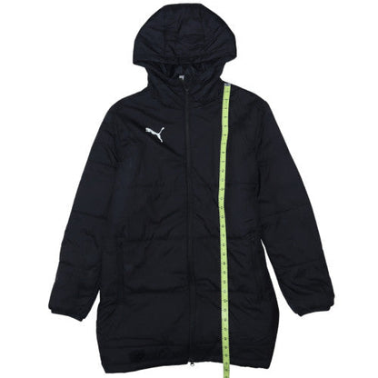 Puma Men's Black Long Hooded Puffer Coat Size S