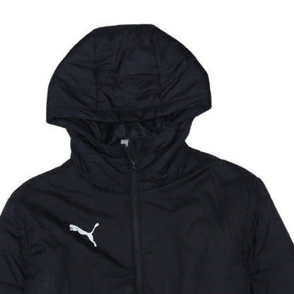 Puma Men's Black Long Hooded Puffer Coat Size S