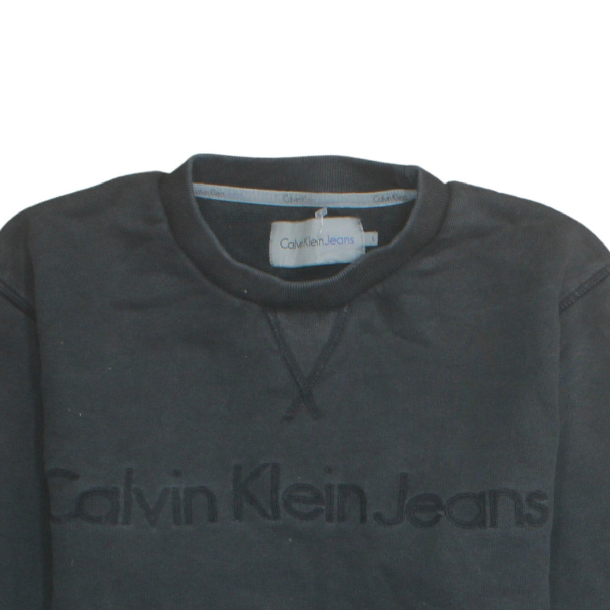 Mens UK Size L Calvin Klein Jeans Black Pullover Sweatshirt