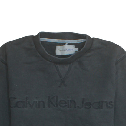 Mens UK Size L Calvin Klein Jeans Black Pullover Sweatshirt