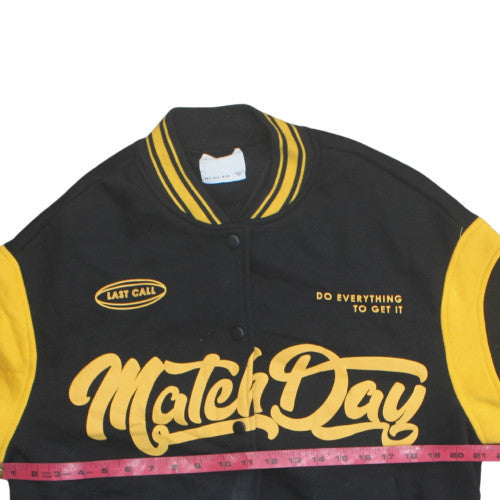 Mens UK Size S Bershka Black Varsity Jacket